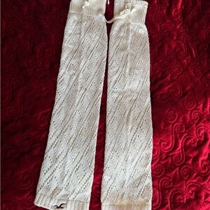 Hollister White Knit Leg Warmers